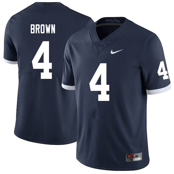 Men #4 Journey Brown Penn State Nittany Lions College Throwback Football Jerseys Sale-Navy - Click Image to Close